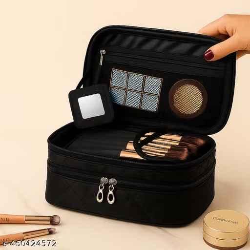 Double Layer Makeup Organiser Bag – Black