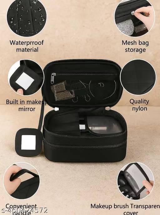 Double Layer Makeup Organiser Bag – Black