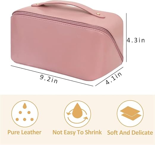 Large PU Leather Makeup Organiser Bag – Pink