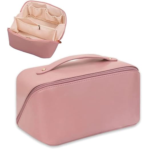 Large PU Leather Makeup Organiser Bag – Pink